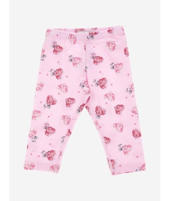 Monnalisa Baby Girls Floral Heart Leggings in Pink les ctes