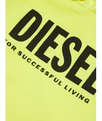 Diesel Kids Logo Hoodie in Yellow Paris Déstockage Promo