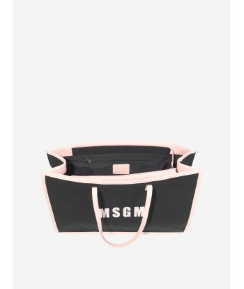 MSGM Girls Canvas Tote Bag in Black est présent 